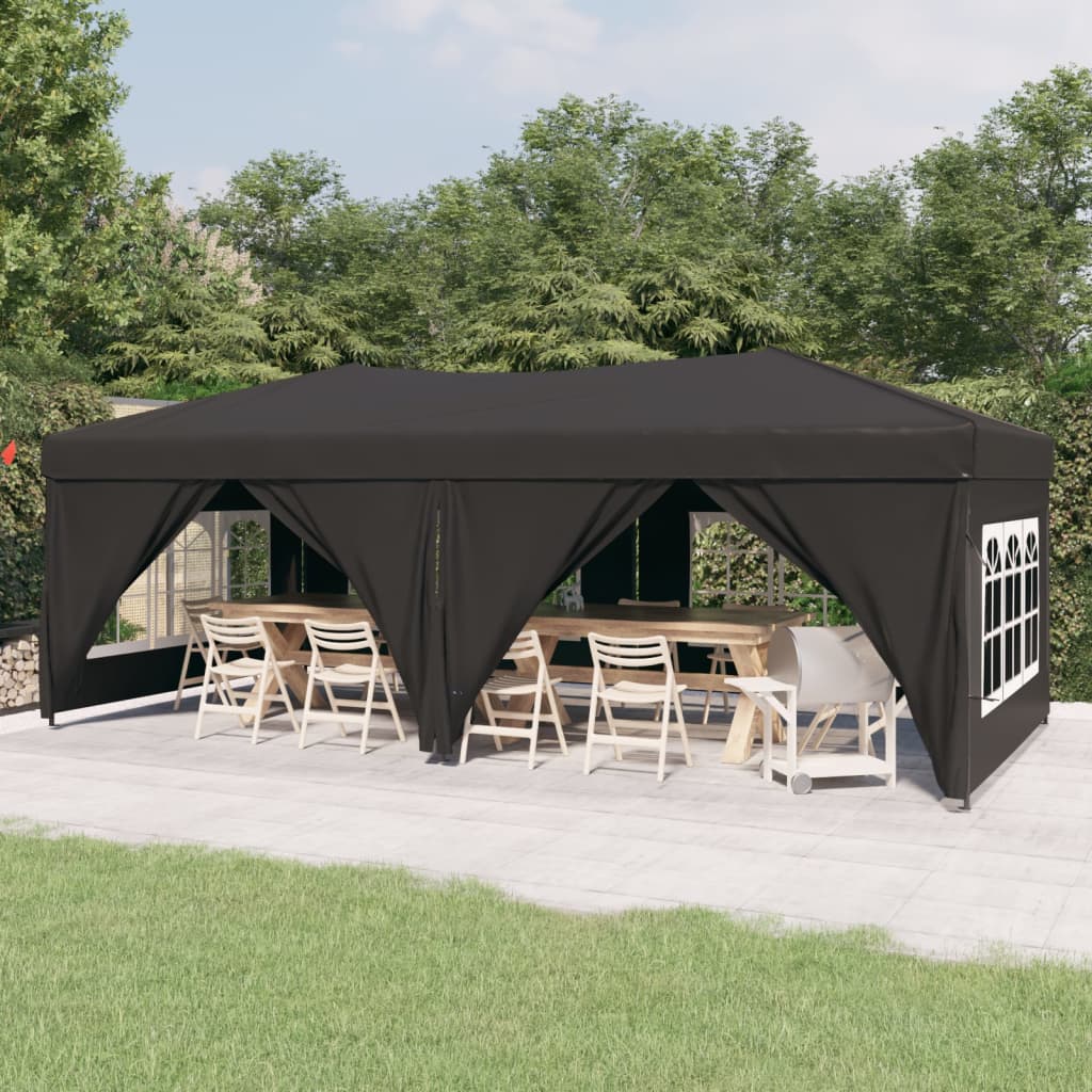 vidaXL خيمة حفلات قابلة للطي مع جدران جانبية أنثراسيت 6x3 م