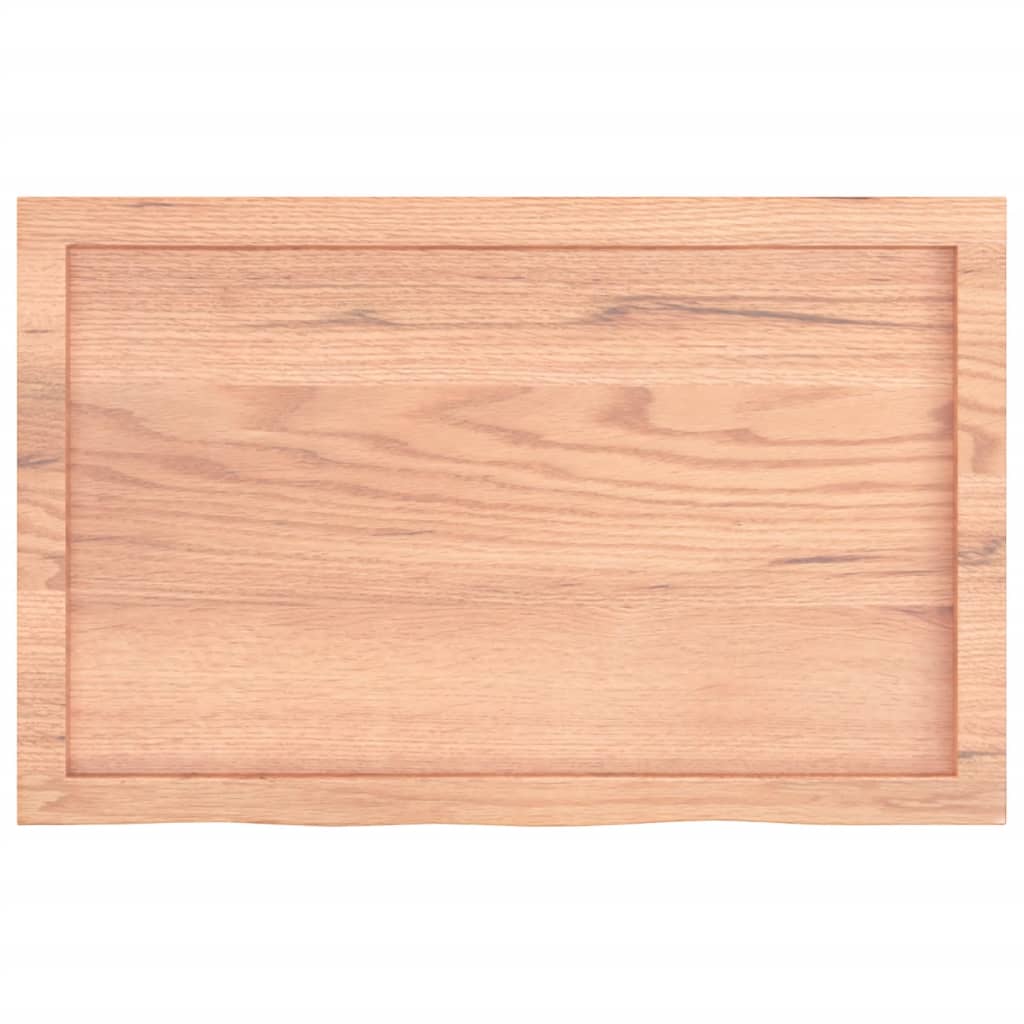 vidaXL سطح طاولة كاونتر حمام لون بني فاتح 80*50*(2-4) سم خشب صلب معالج