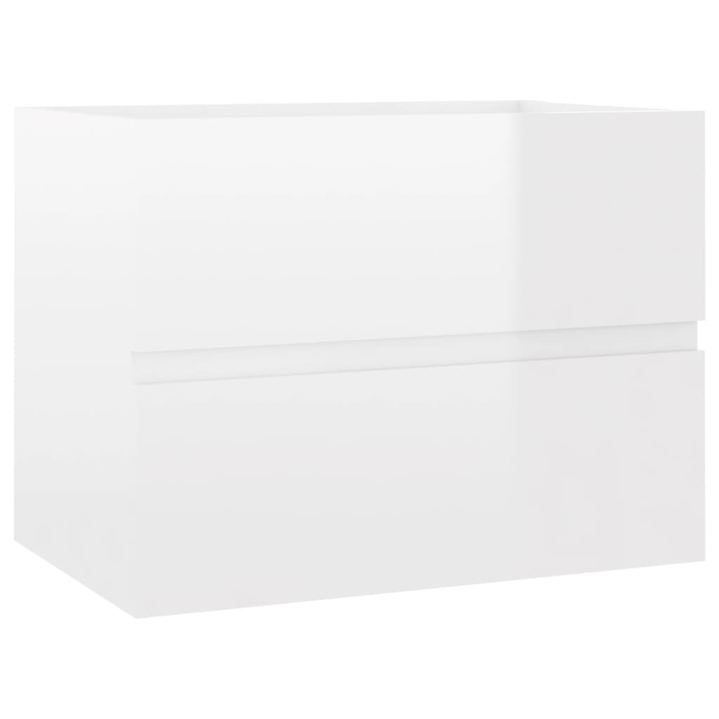 vidaXL خزانة حوض أبيض شديد اللمعان 60×38.5×45 سم خشب حبيبي
