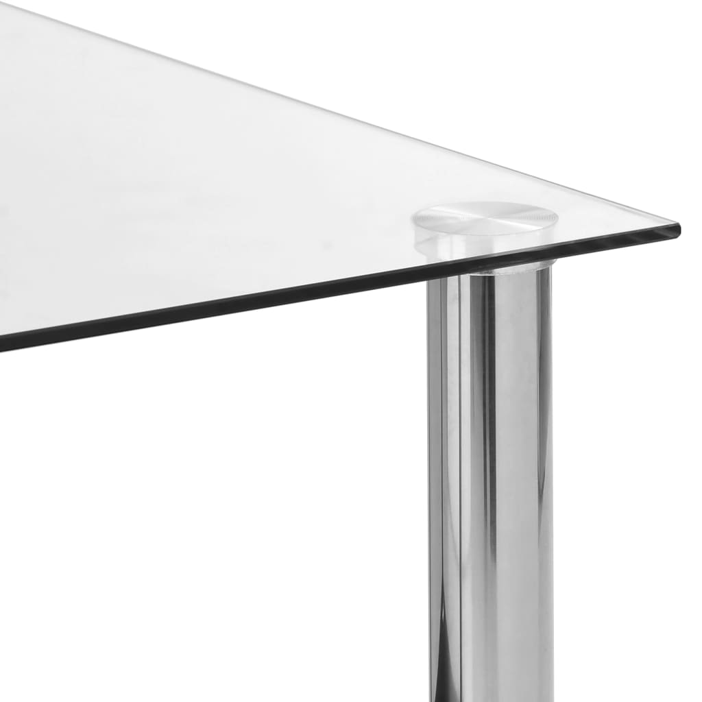vidaXL طاولة جانبية شفافة 45×50×45 سم زجاج مقسّى