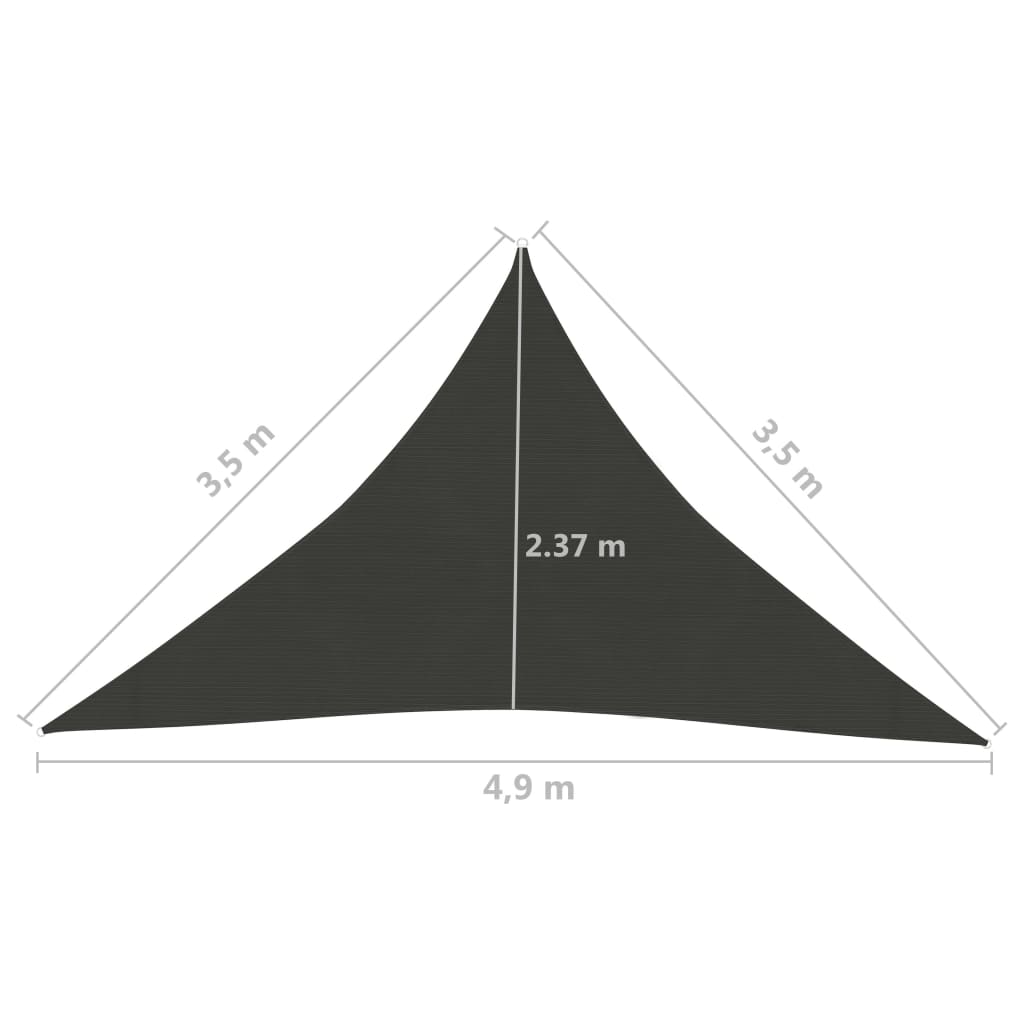 vidaXL مظلة شراعية 160 جم/م² أنثراسايت 3.5×3.5×4.9 م HDPE