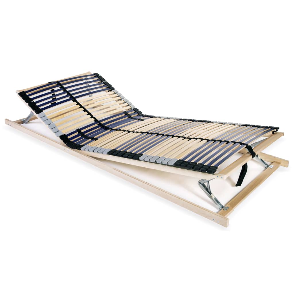 vidaXL قاعدة سرير شرائحية مع 42 شريحة خشبية و 7 مناطق 80×200 سم