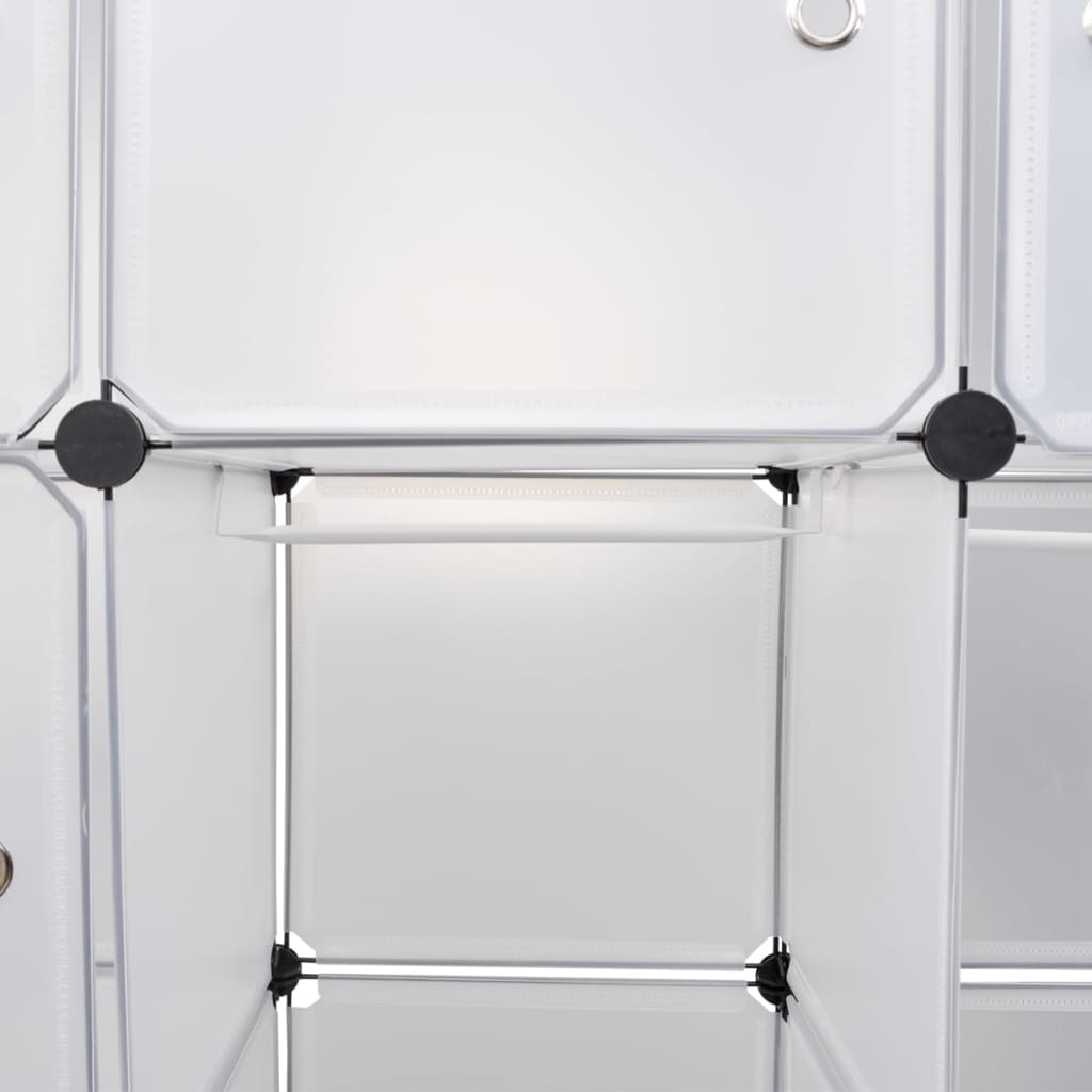 vidaXL خزانة مقسمة إلى 14 قسم 37×146×180.5 سم أبيض