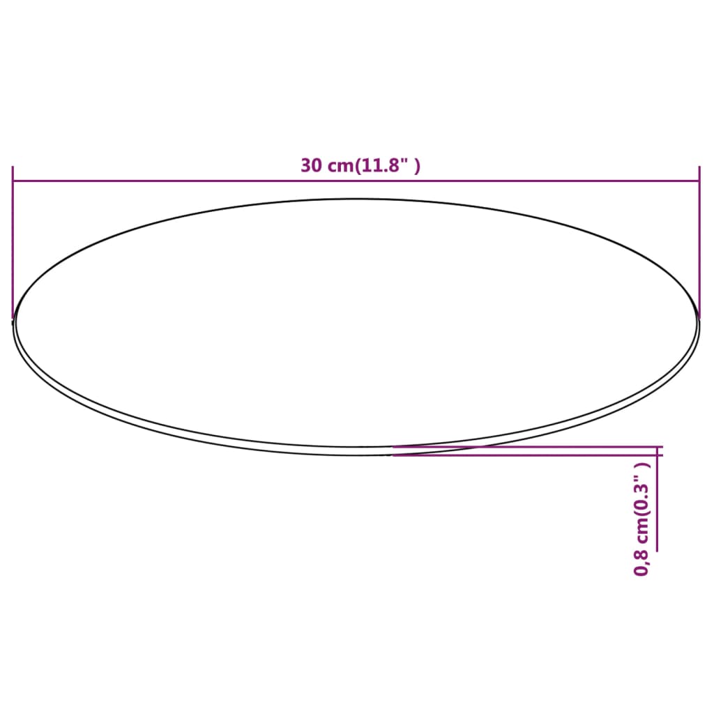 vidaXL سطح طاولة زجاج مقوى دائري 300 ملم