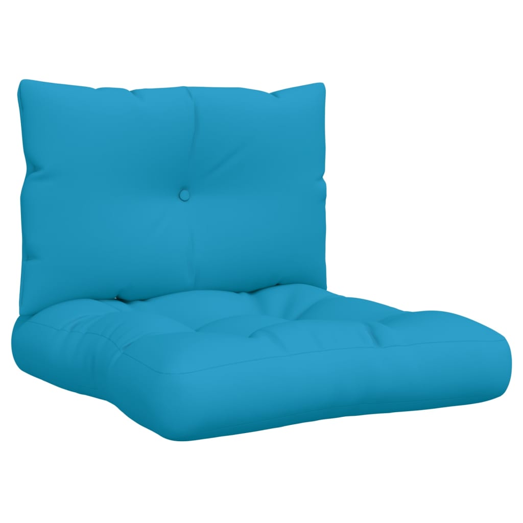 vidaXL وسائد أريكة طبليات 2 ق قماش أزرق