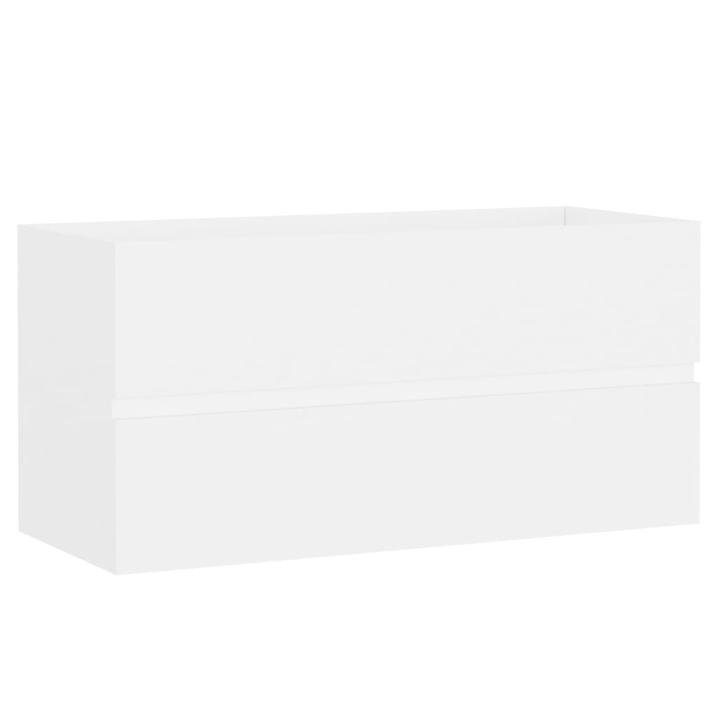 vidaXL خزانة حوض أبيض 90×38.5×45 سم خشب حبيبي