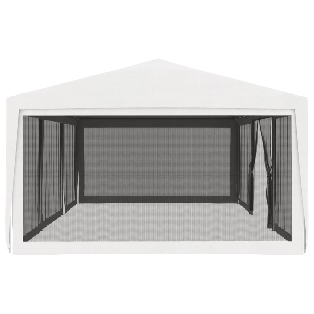 vidaXL خيمة حفلات مع 4 جدران جانبية شبكية 4×9 م أبيض