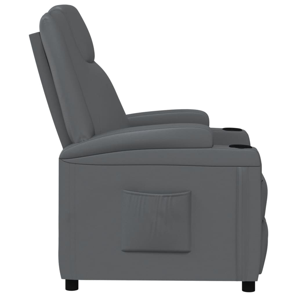 vidaXL كرسي قابل للإمالة جلد صناعي أنثراسيت