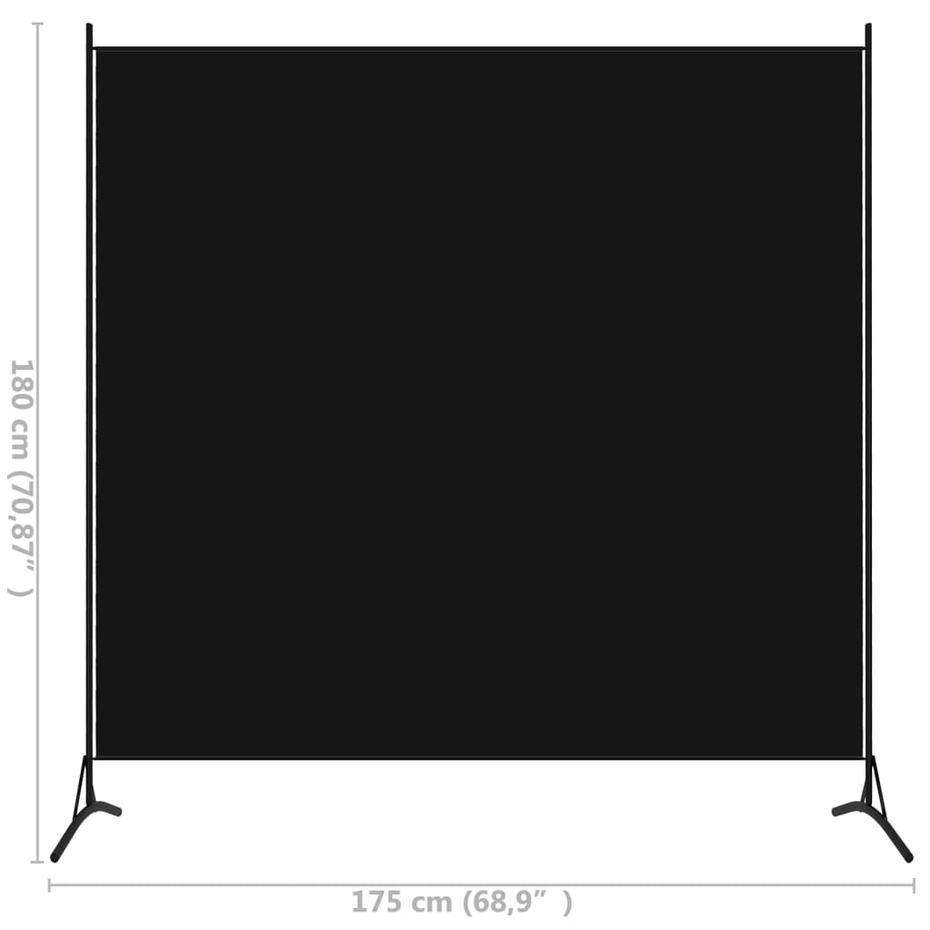 vidaXL مقسم غرفة اح أسود 175×180 سم قماش