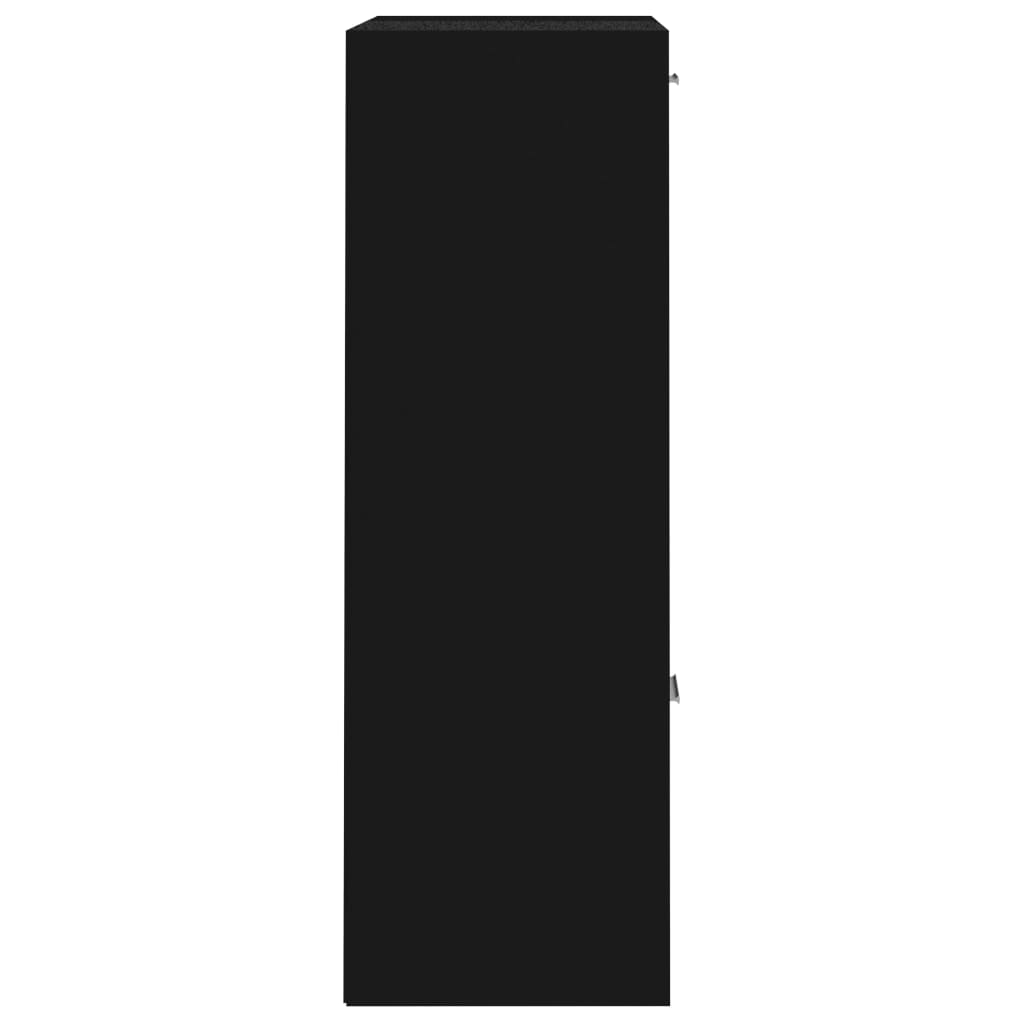 vidaXL خزانة تخزين أسود 60×29.5×90 سم خشب مضغوط