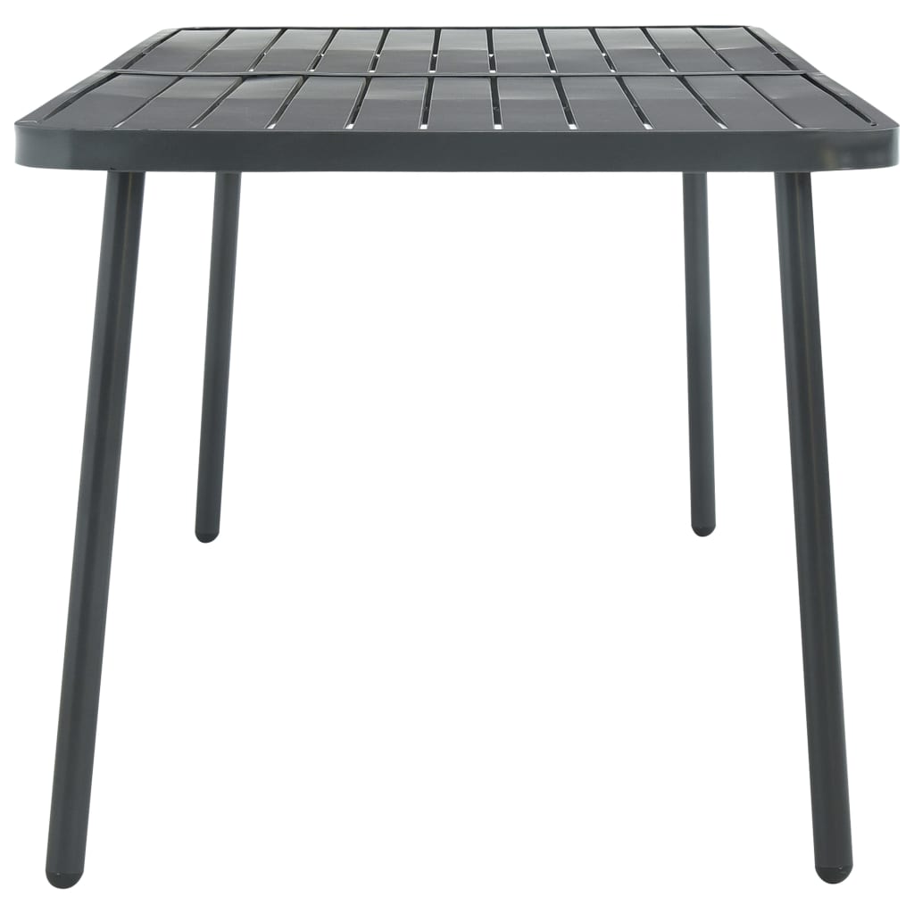 vidaXL طاولة حديقة رمادي غامق 180×83×72 سم فولاذ