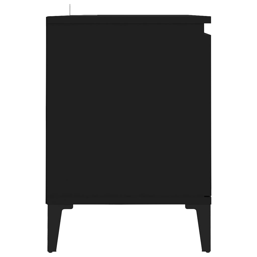 vidaXL خزانة تلفزيون بأرجل معدنية أسود 103.5×35×50 سم