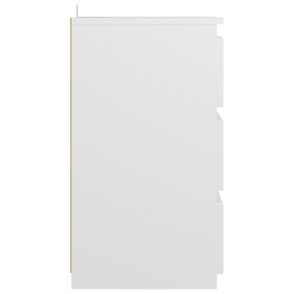vidaXL خزانة سرير أبيض 40×35×62.5 سم خشب حبيبي