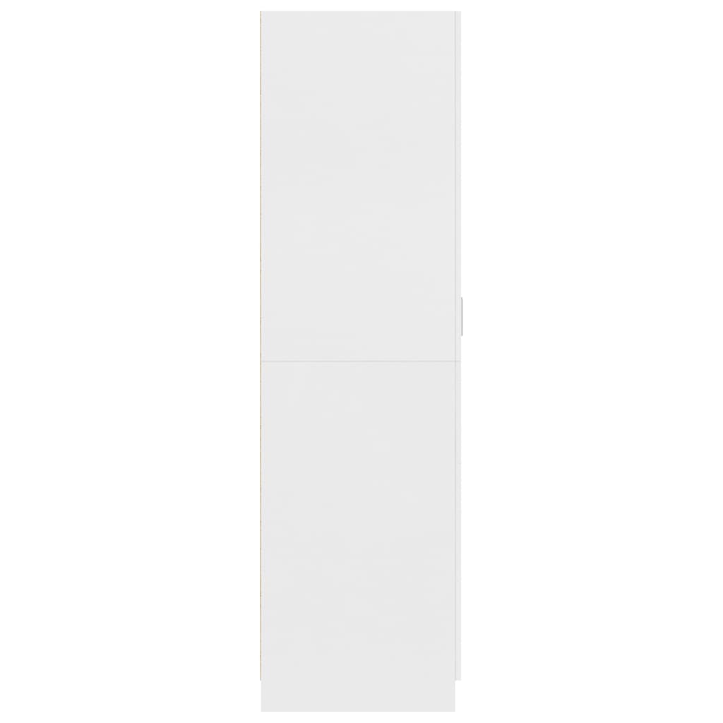 vidaXL خزانة ملابس أبيض 80×52×180 سم خشب حبيبي