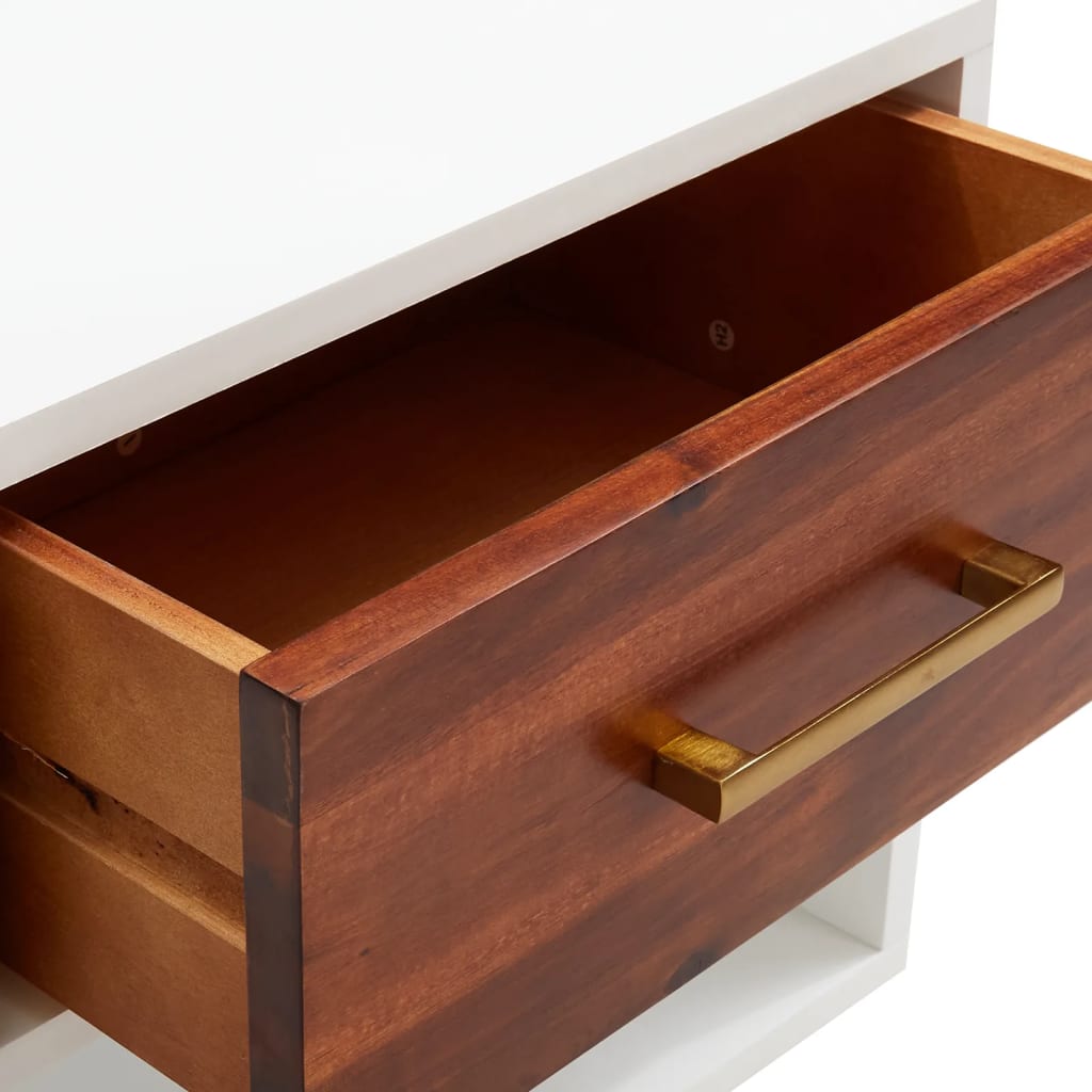 vidaXL خزانة جانب السرير خشب سنط صلب 40×30×57 سم