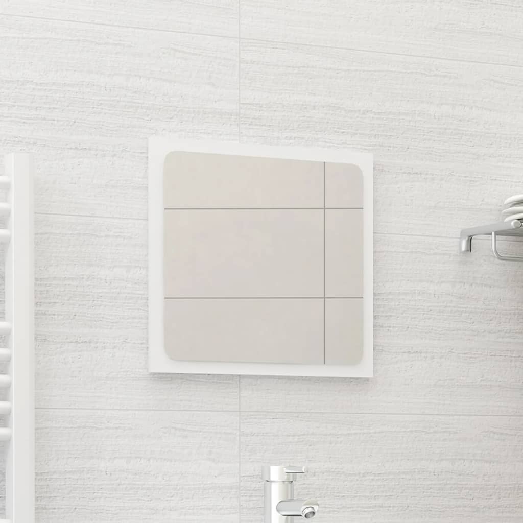 vidaXL مرآة حمام أبيض 40×1.5×37 سم خشب حبيبي