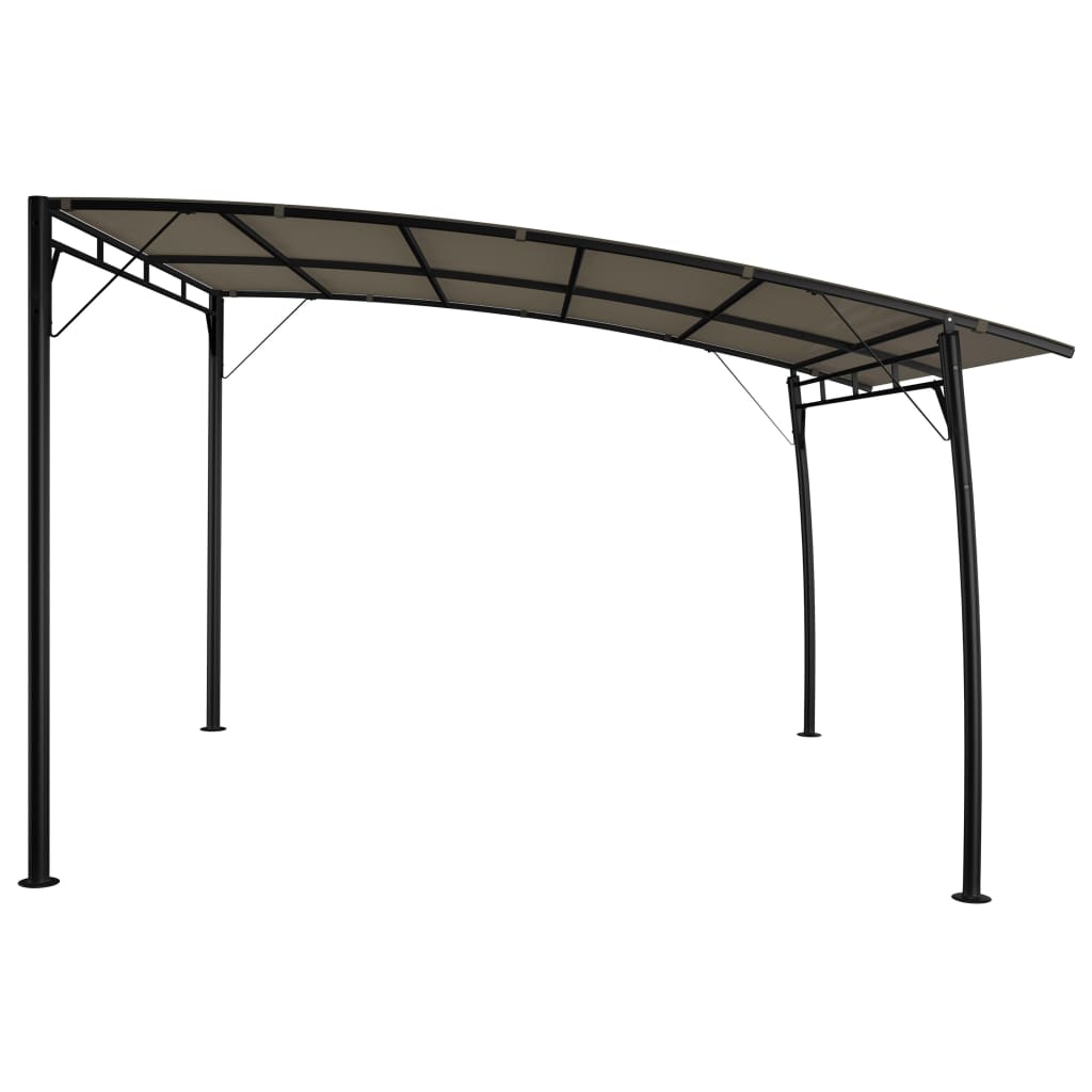 vidaXL مظلة حديقة شمسية 3×3×2.55 م رمادي بني