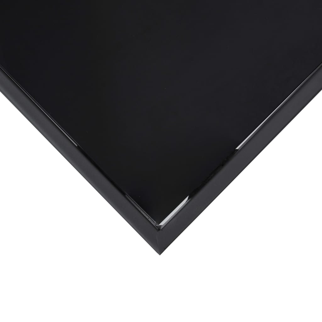 vidaXL طاولة بار أسود 110×60×110 سم زجاج مُقسّى