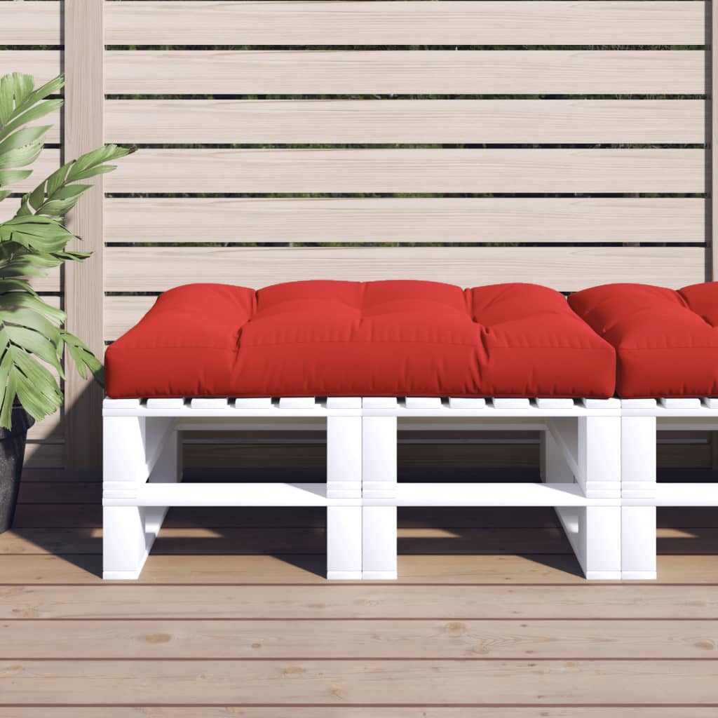 vidaXL وسادة أريكة طبليات أحمر 120×80×10 سم