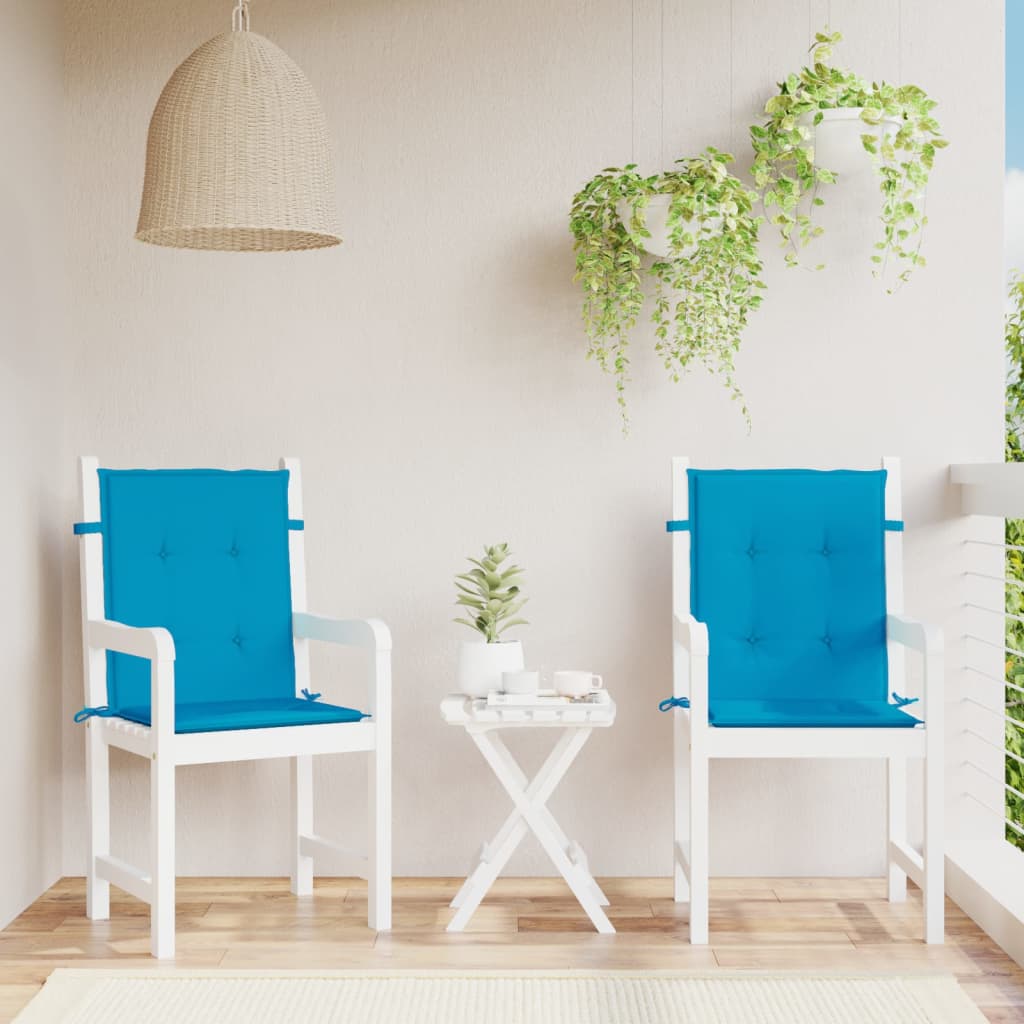vidaXL وسائد كرسي حديقة 2 ق أزرق 100×50×3 سم