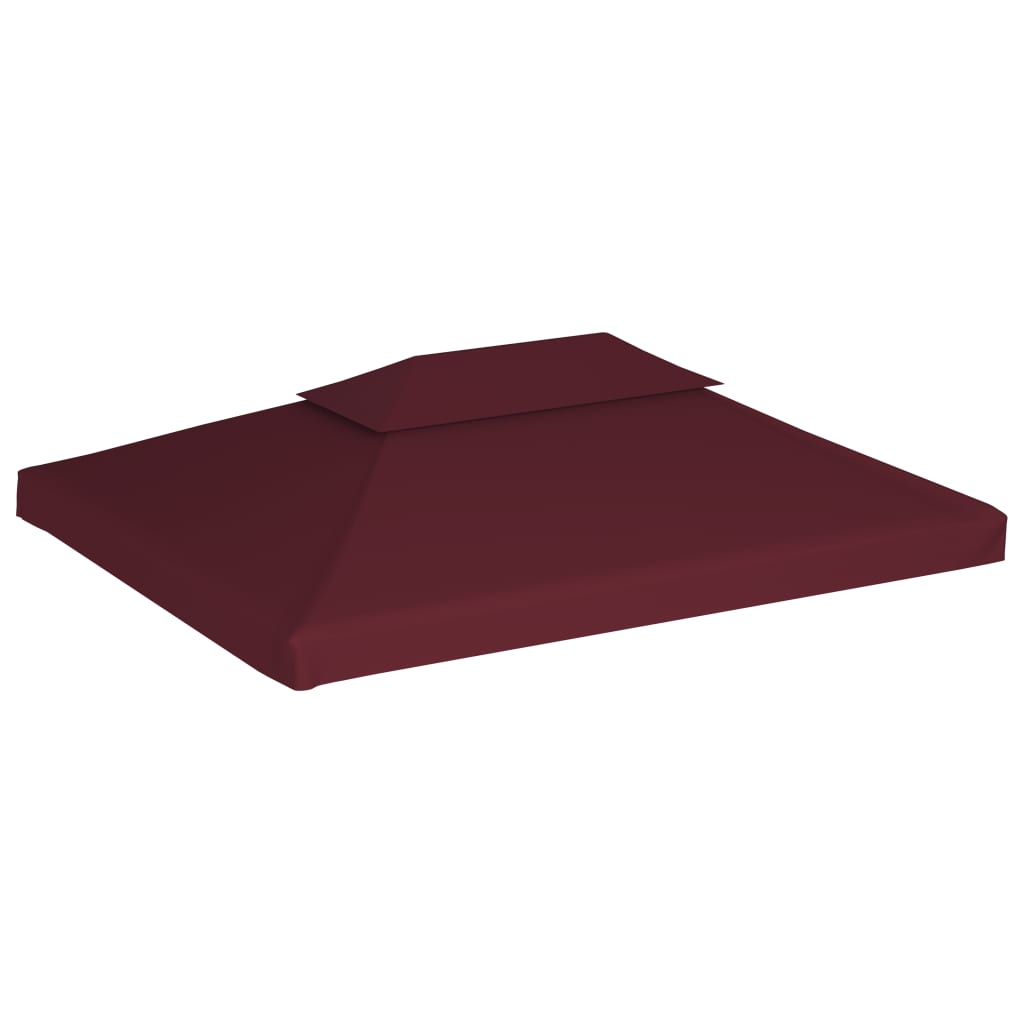 vidaXL سقف مظلة علوي ذو طبقتين 310 جرام/ م² 4×3 م أحمر بوردو