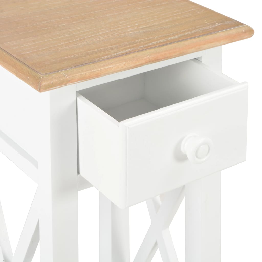 vidaXL طاولة جانبية أبيض 27×27×65.5 سم خشب