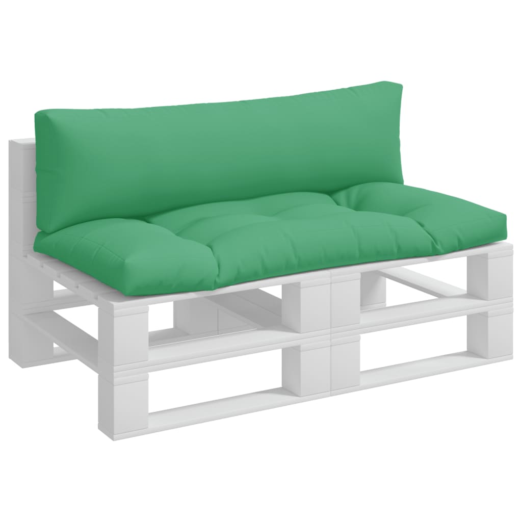 vidaXL وسائد أريكة طبلية 2 قطع أخضر
