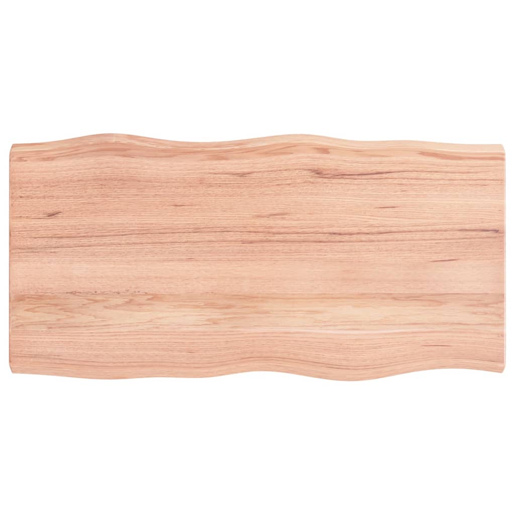 vidaXL سطح طاولة لون بني فاتح 100*50*(2-6) سم خشب صلب معالج وحواف خام