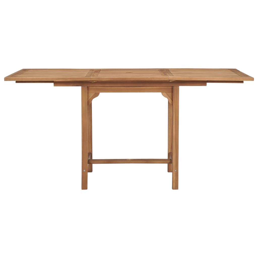 vidaXL طاولة حديقة قابلة للتمدد (110-160)×80×75 سم خشب ساج صلب