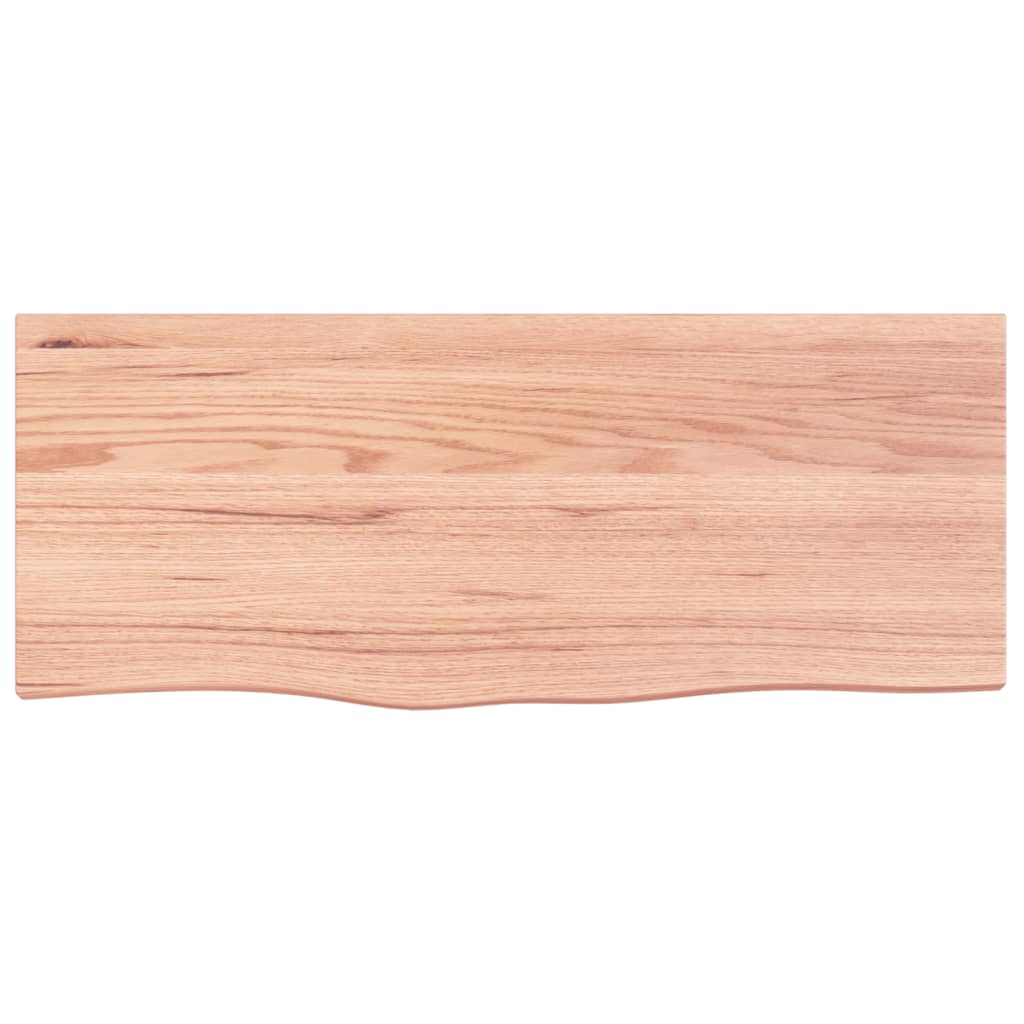 vidaXL سطح طاولة لون بني فاتح 100*40*(2-6) سم خشب بلوط صلب معالج