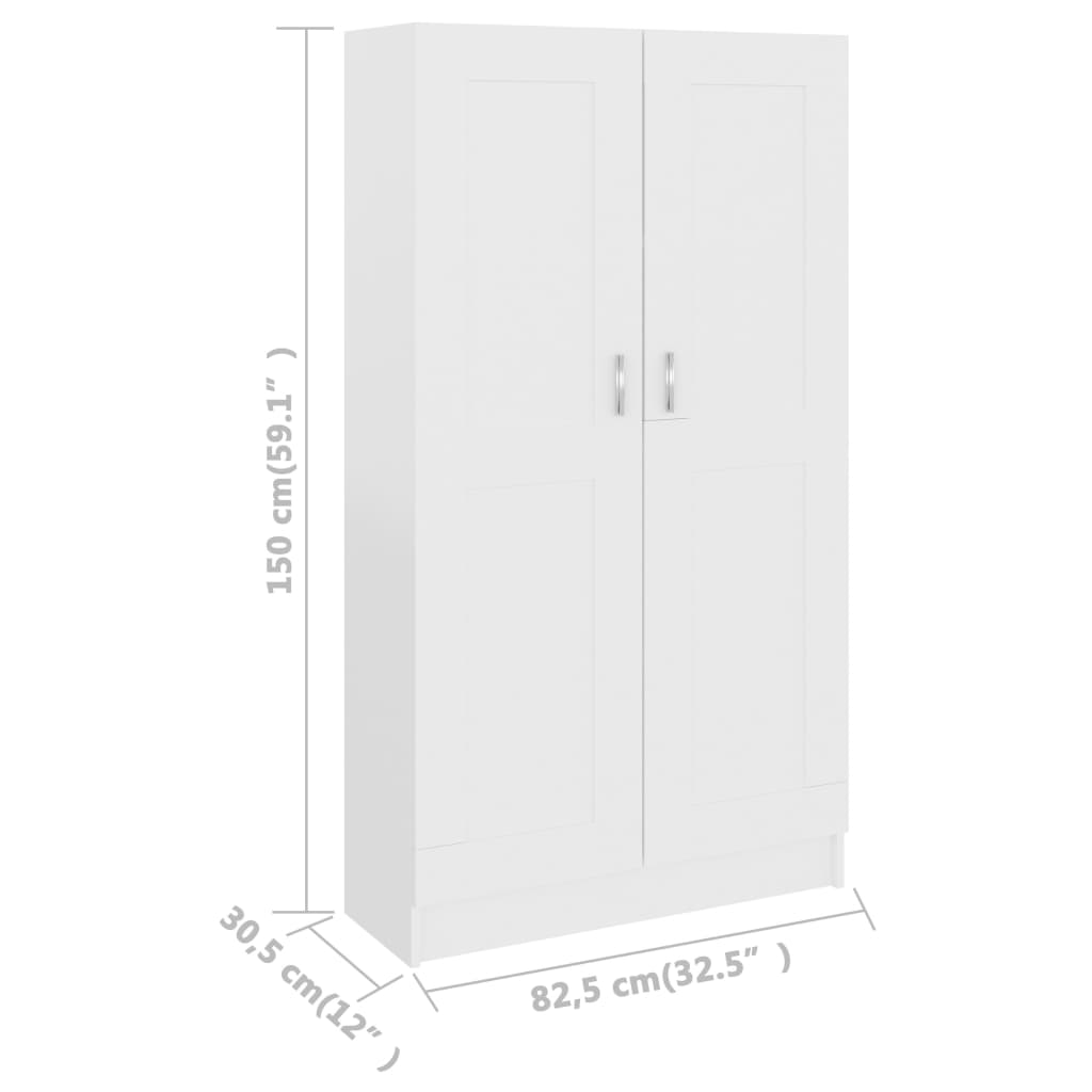 vidaXL خزانة كابينة أبيض 82.5×30.5×150 سم خشب حبيبي