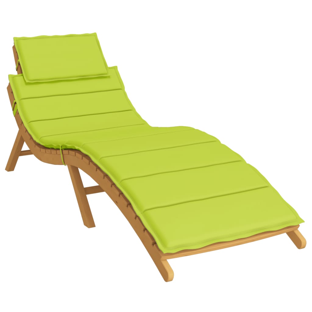 vidaXL وسادة كرسي تشمس أخضر ساطع 186×58×3 سم