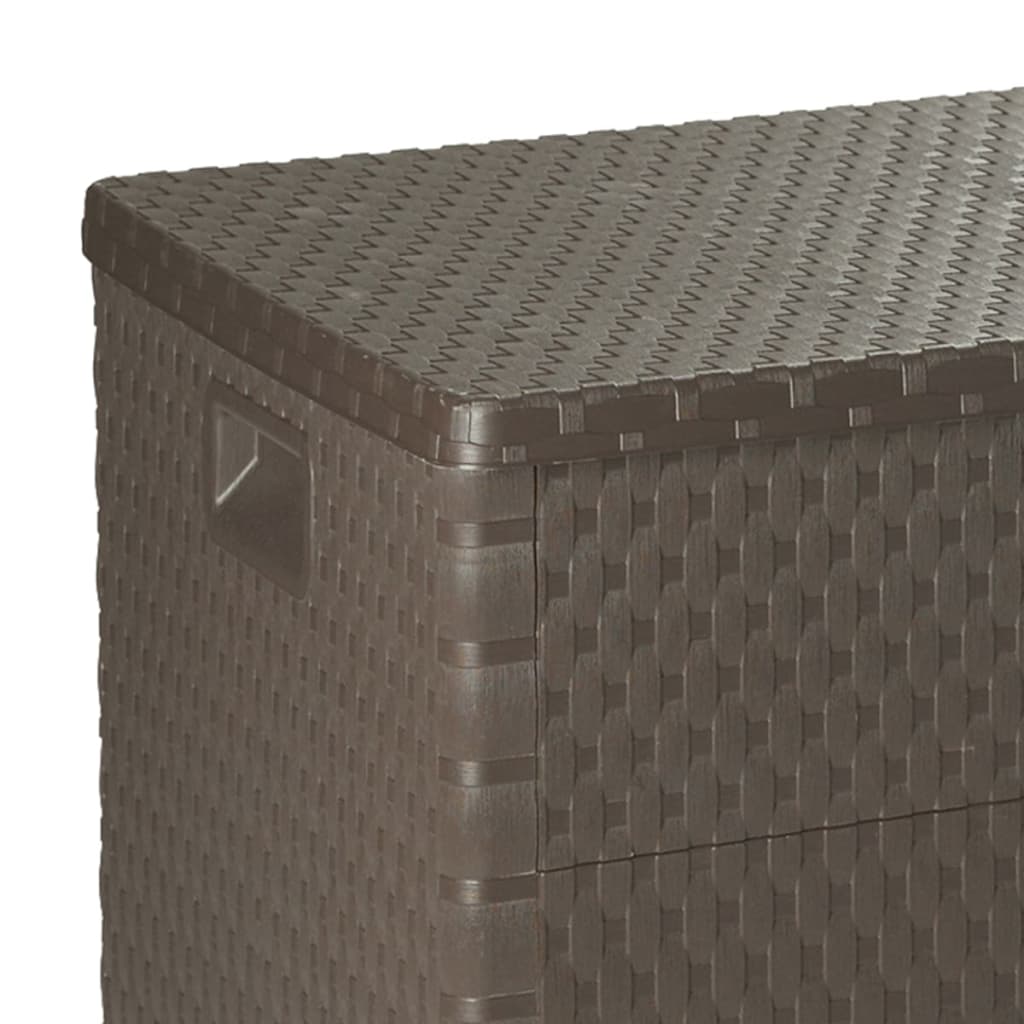 vidaXL صندوق تخزين للحديقة بني 120×56×63 سم روطان بولي بروبيلين