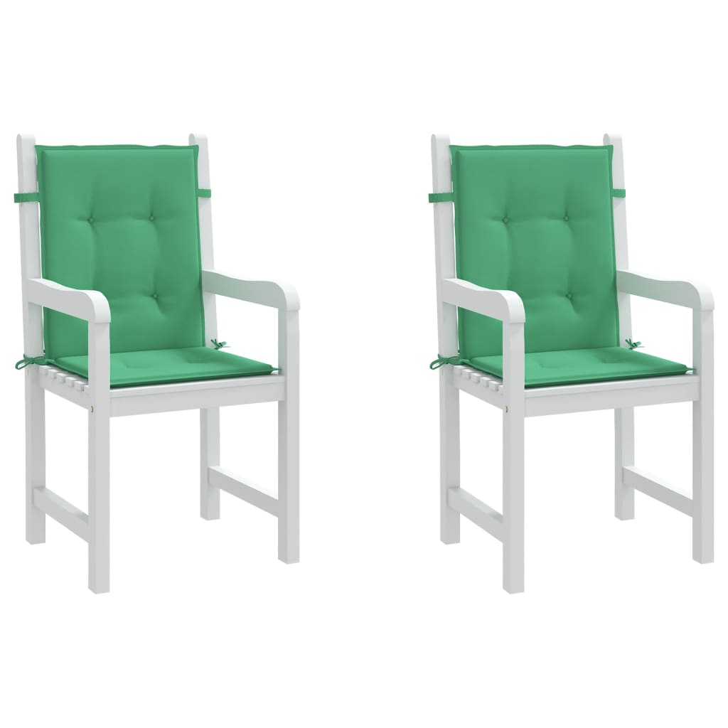 vidaXL وسائد كرسي حديقة 2 ق أخضر 100×50×3 سم