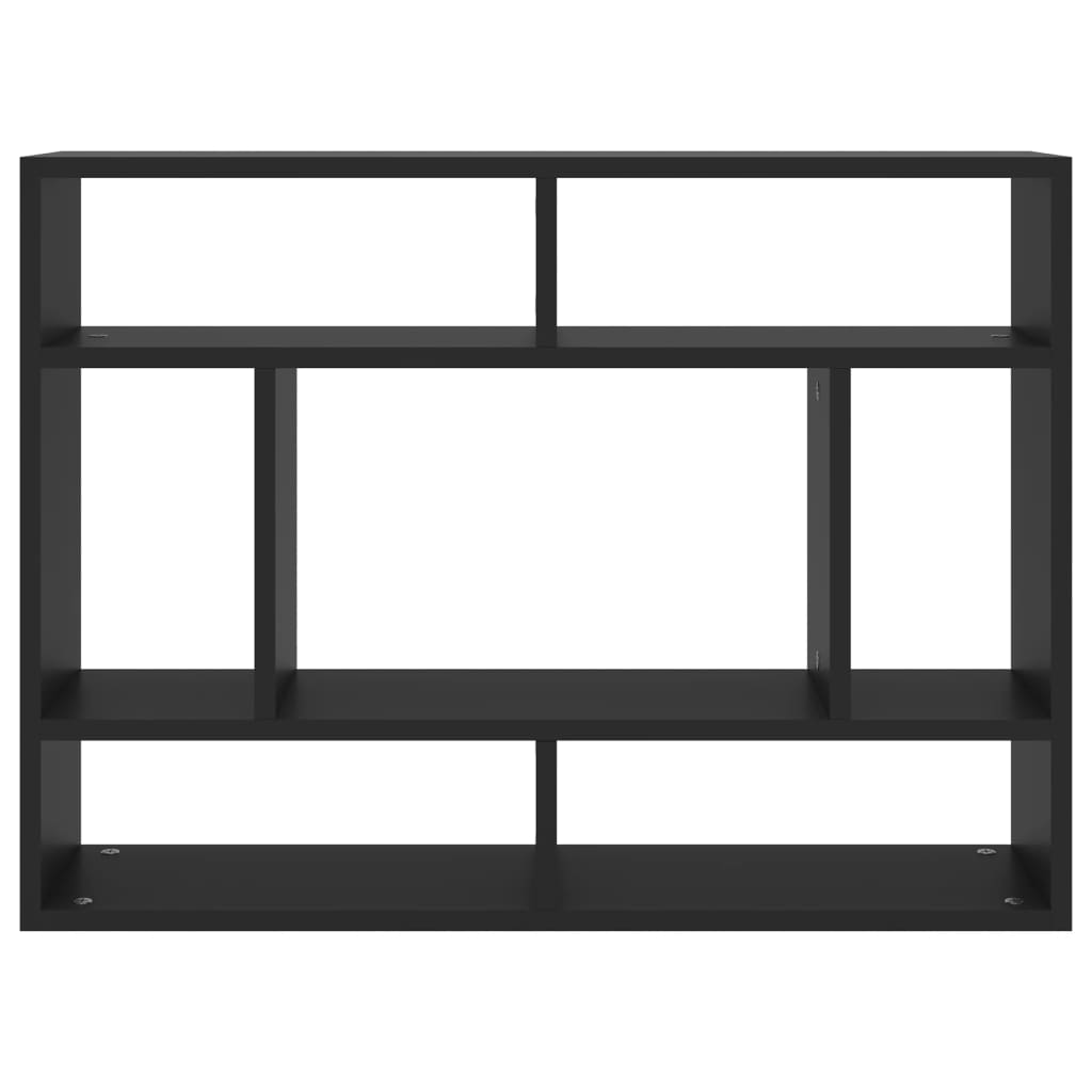 vidaXL رف جداري أسود 75×16×55 سم خشب صناعي