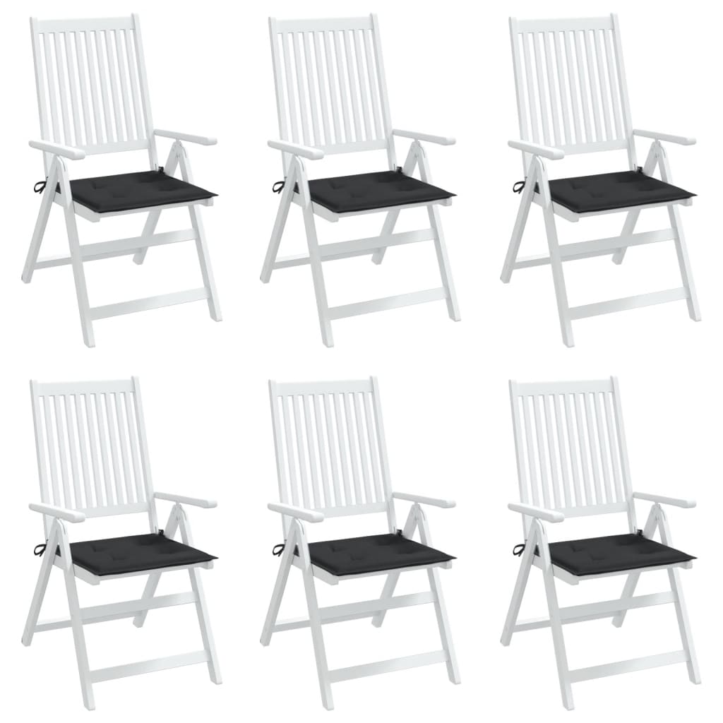 vidaXL وسائد كرسي 6 ق أسود 50×50×3 سم قماش