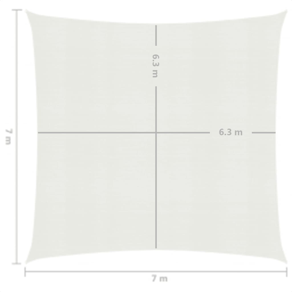 vidaXL مظلة شراعية 160 جم/م² أبيض 7×7 م HDPE