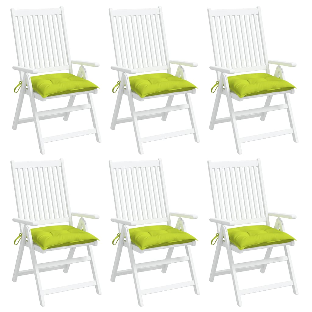 vidaXL وسائد كرسي 6 ق أخضر ساطع 50×50×7 سم قماش