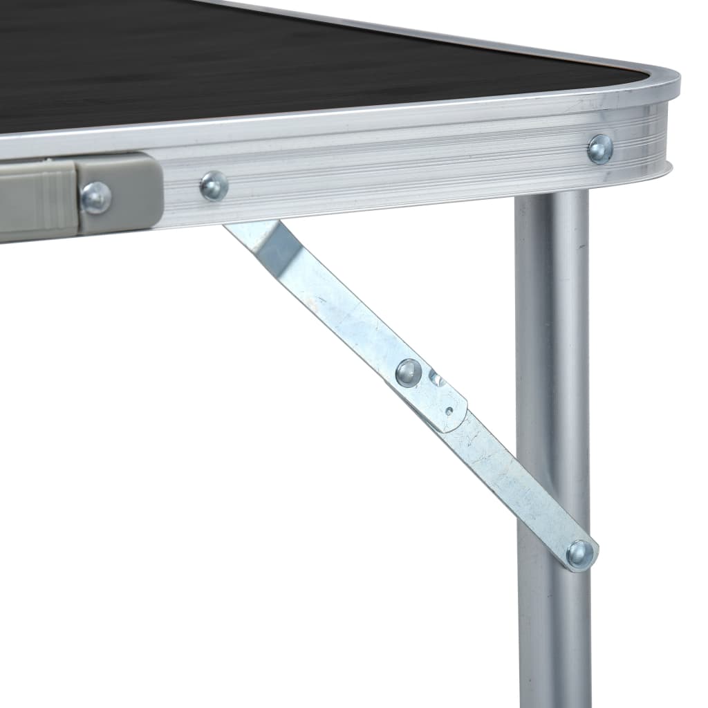 vidaXL طاولة تخييم قابلة للطي رمادي ألومنيوم 180×60 سم