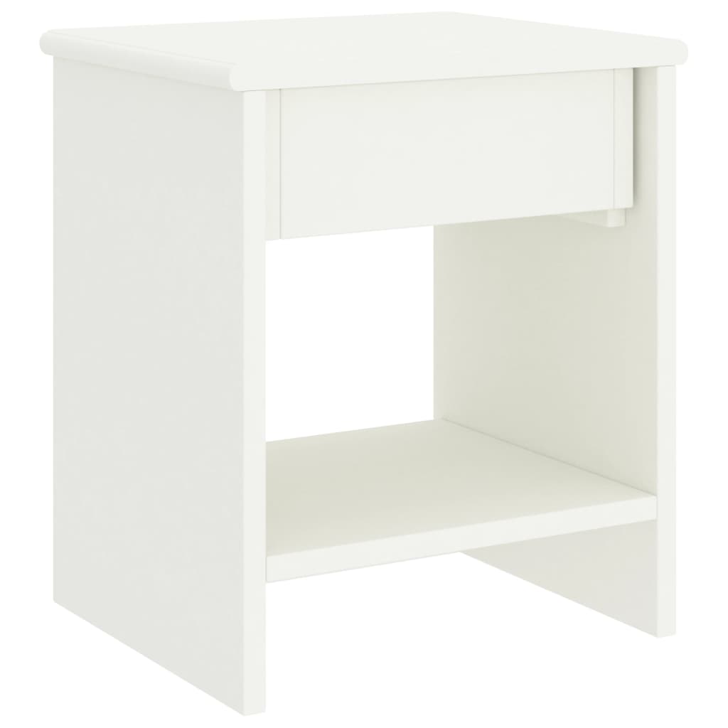 vidaXL خزانة سرير جانبية أبيض 35×30×40 سم خشب صنوبر صلب