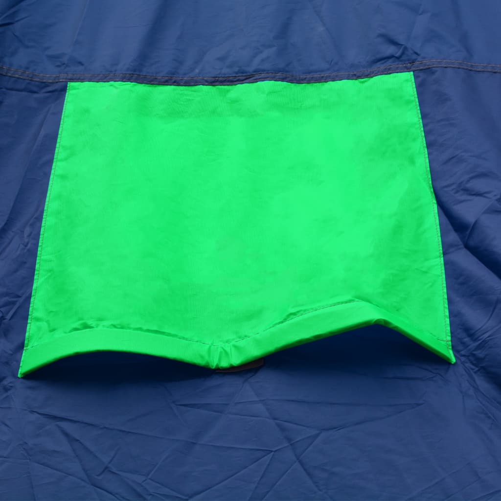 vidaXL خيمة تخييم قماش 9 أشخاص أزرق وأخضر