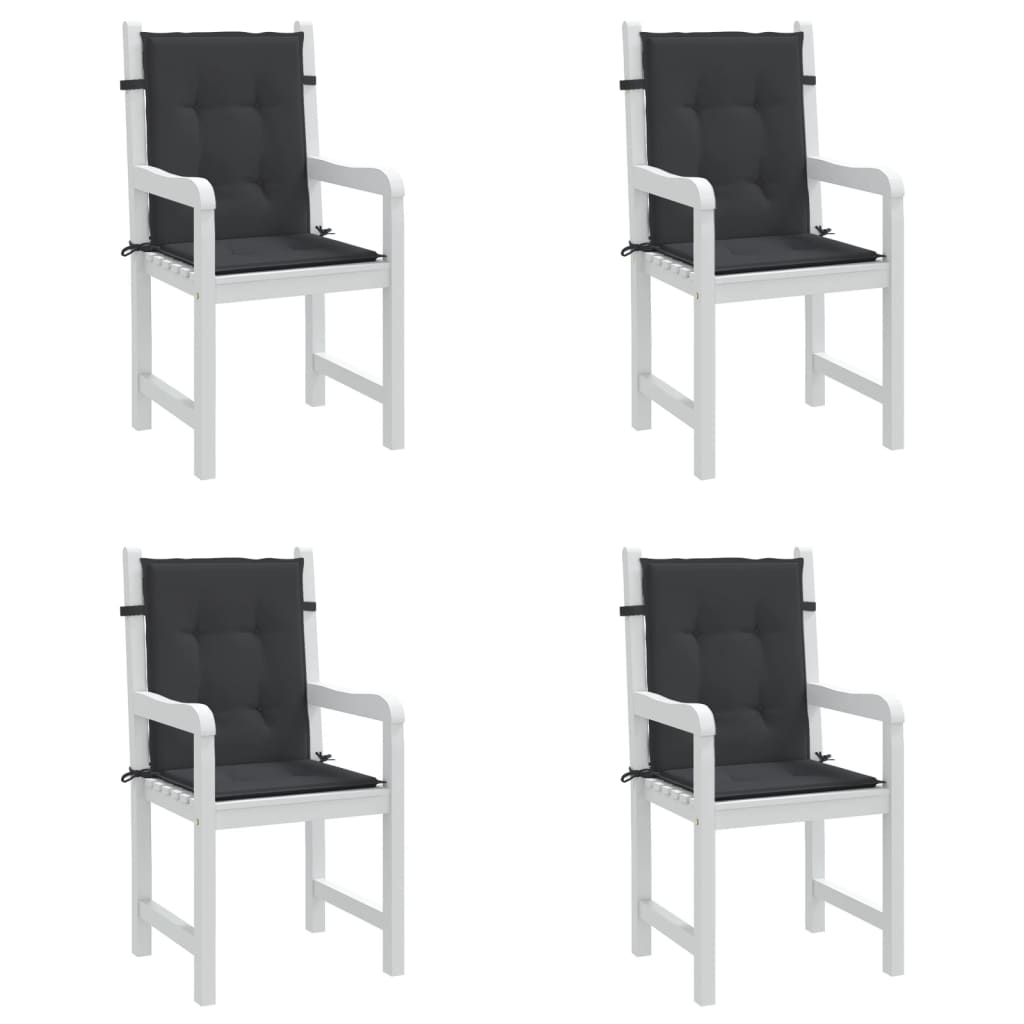 vidaXL وسائد كرسي حديقة 4 ق أسود 100×50×3 سم