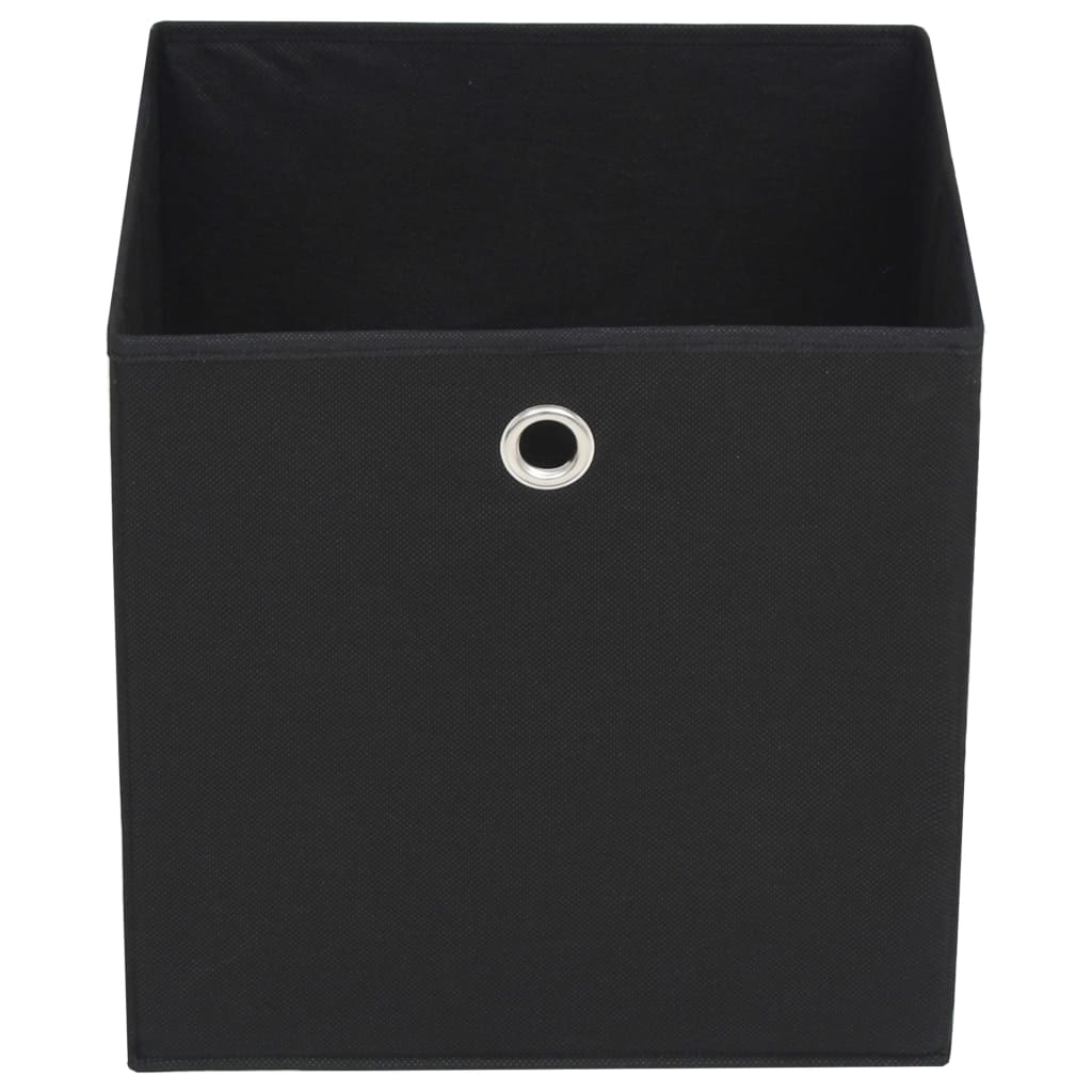 vidaXL صناديق تخزين 4 ق قماش غير منسوج 32×32×32 سم أسود