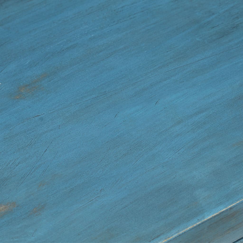 vidaXL طاولة سرير جانبية خشب مانجو صلب 40×30×50 سم أزرق