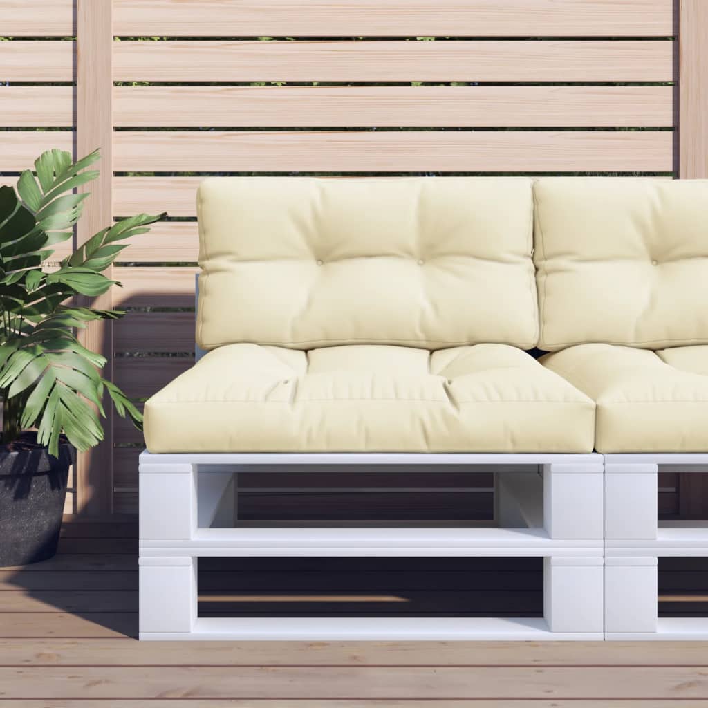 vidaXL وسادة أريكة طبليات كريمي 70×40×10 سم