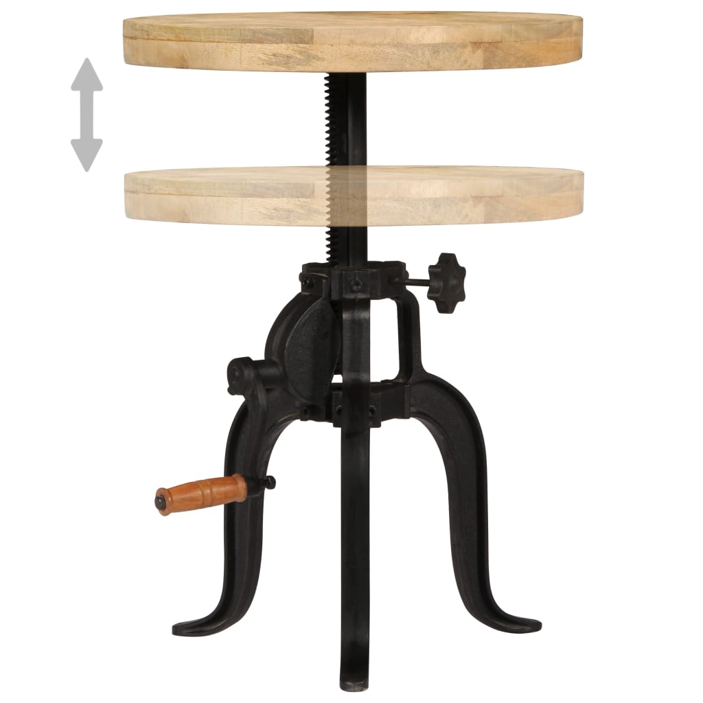 vidaXL طاولة جانبية 45×(45-62) سم خشب مانجو وحديد الزهر