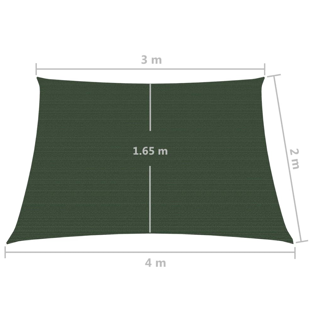 vidaXL مظلة شراعية 160 جم/م² أخضر داكن 4/3×2 م HDPE