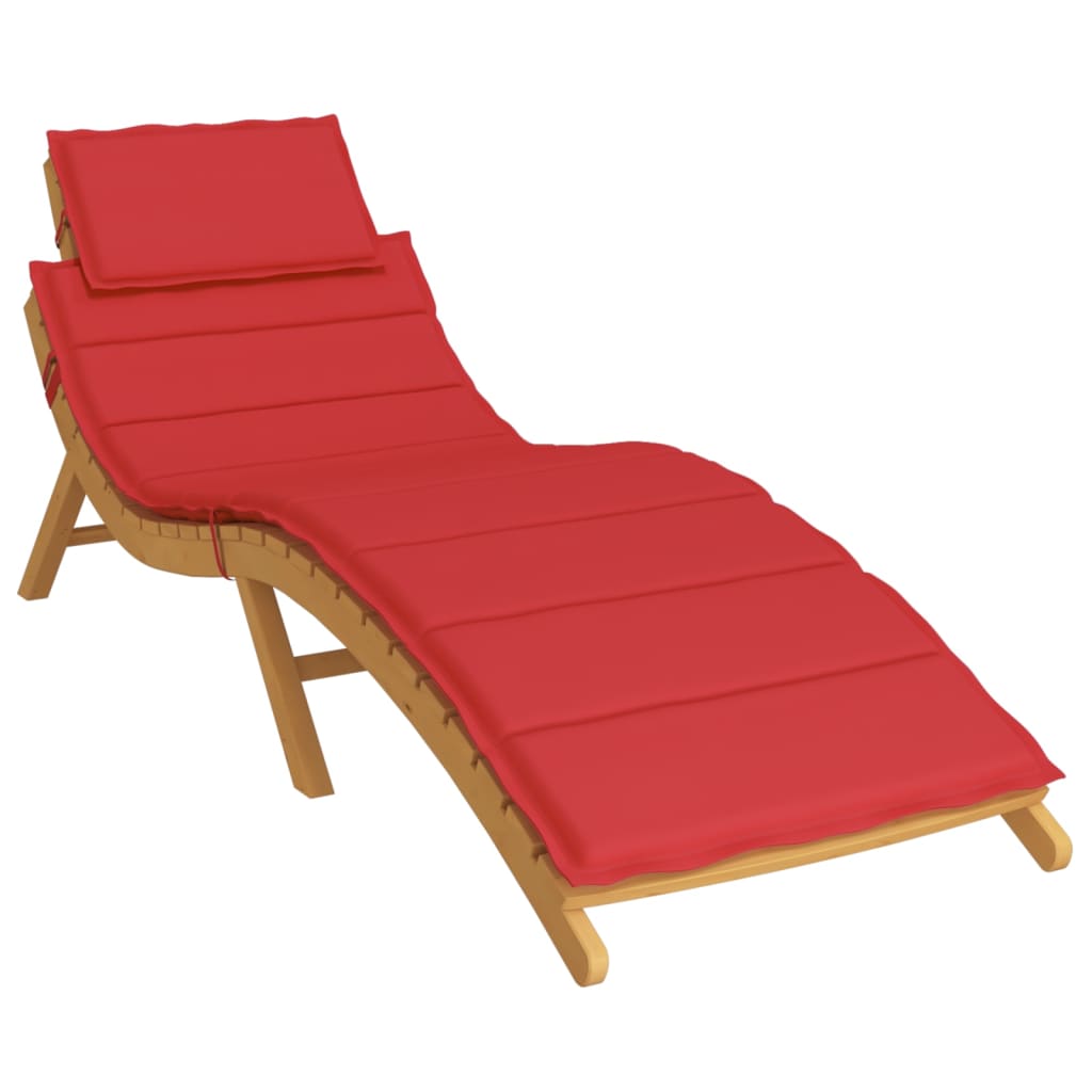 vidaXL وسادة كرسي تشمس أحمر 186×58×3 سم