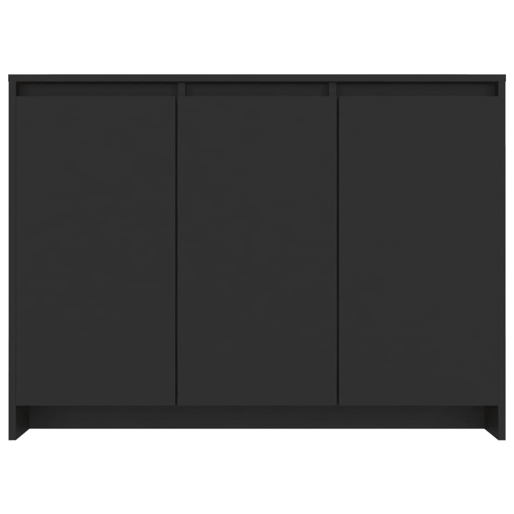 vidaXL خزانة جانبية لون أسود 75x33x102 سم خشب صناعي