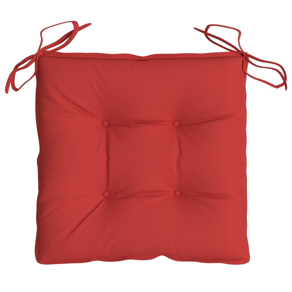 vidaXL وسائد كرسي 2 ق أحمر 40×40×7 سم